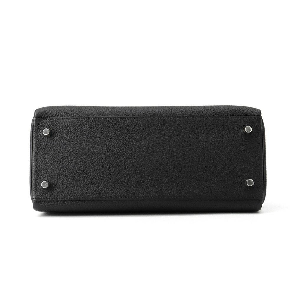 エルメス ハンドバッグ ケリー28 内縫い ブラック/シルバー金具 トゴ K刻印 2wayショルダー 黒