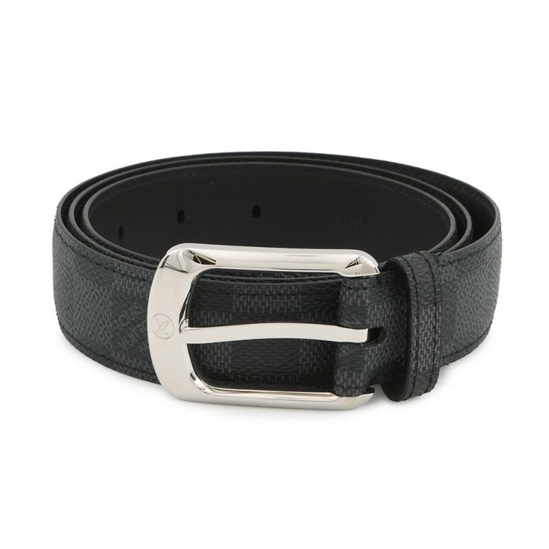 ルイヴィトン ベルト ダミエ・グラフィット サンチュール・エリプス サイズ95 M6821 LOUIS VUITTON ヴィトン メンズ 黒 ブラック