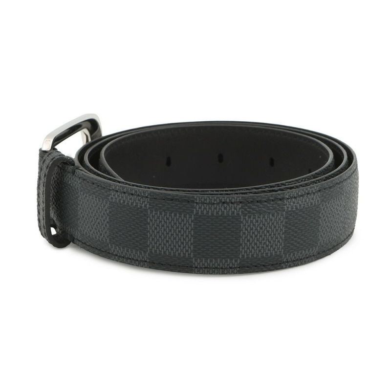 ルイヴィトン ベルト ダミエ・グラフィット サンチュール・エリプス サイズ95 M6821 LOUIS VUITTON ヴィトン メンズ 黒 ブラック