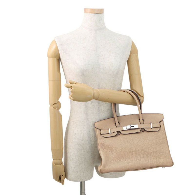 エルメス バーキン30 ベージュマルファ/シルバー金具 トゴ B刻印 HERMES Birkin ハンドバッグ