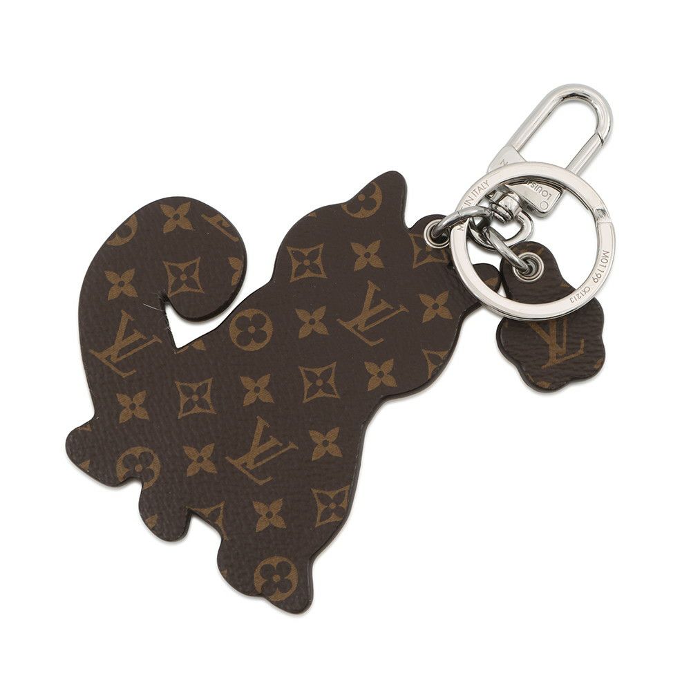 ルイヴィトン キーホルダー ポルト クレ・LV シバ モノグラム/ミンクファー M01199 ヴィトン チャーム
