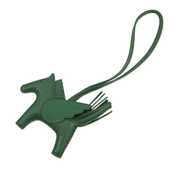 エルメス バッグチャーム ロデオPM ペガサス ヴェールモワイヤン ラムスキン W刻印