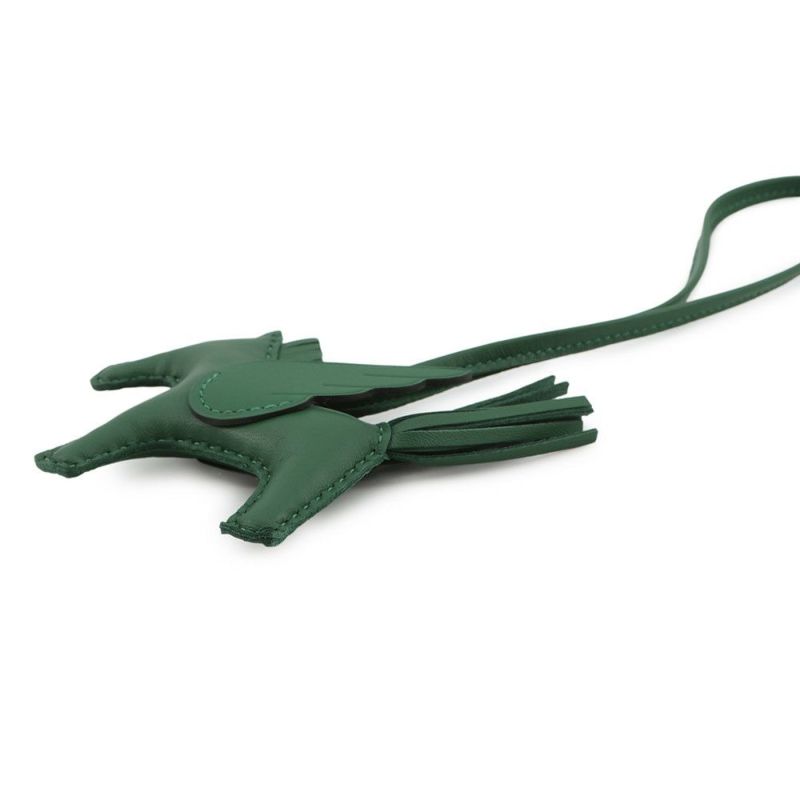 エルメス バッグチャーム ロデオPM ペガサス ヴェールモワイヤン ラムスキン W刻印