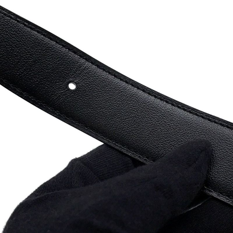 エルメス ベルト ジャンボ ブラック/ゴールド/シルバー金具 ボックスカーフ/トゴ W刻印 サイズ80 メンズ リバーシブル 黒