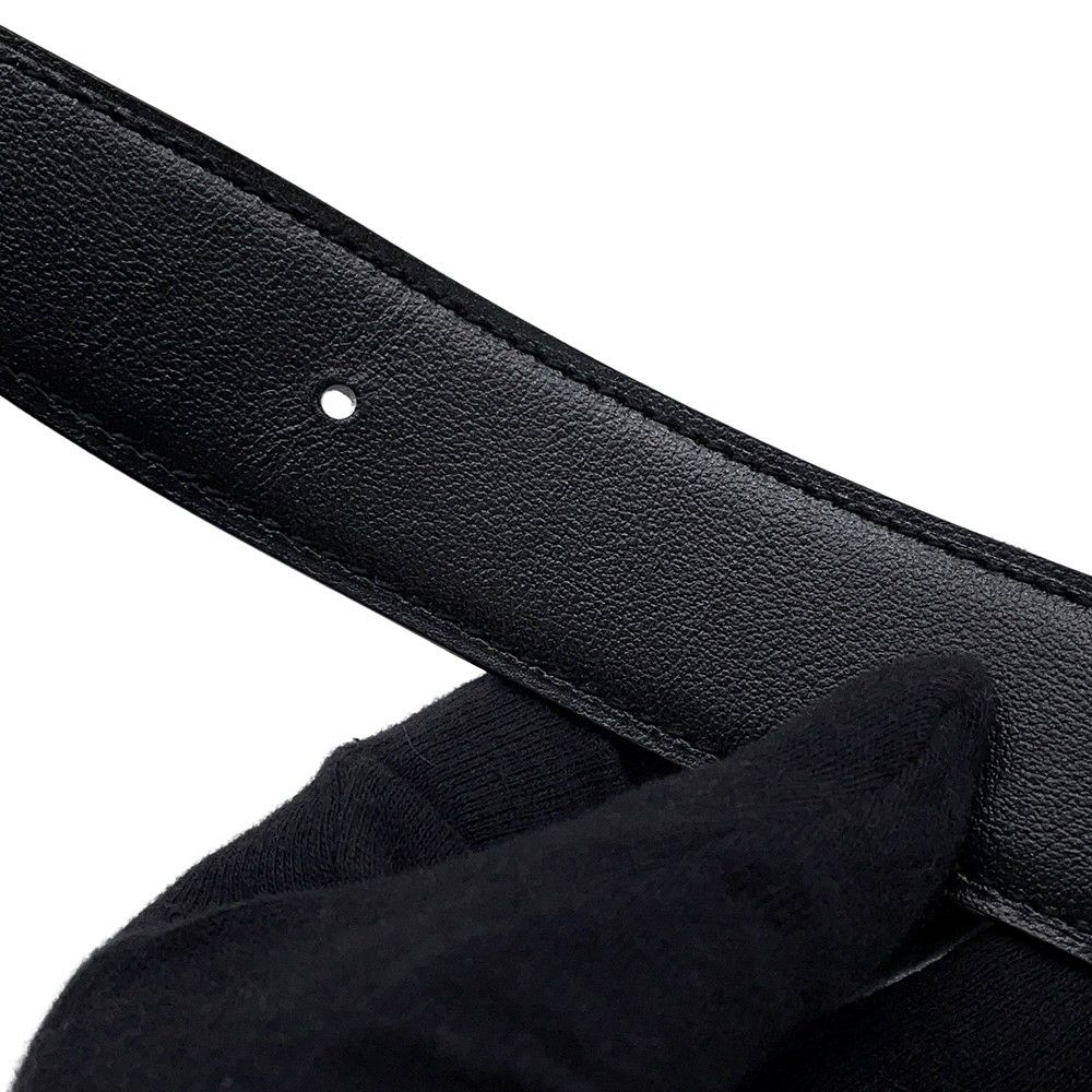 エルメス ベルト ジャンボ ブラック/ゴールド/シルバー金具 ボックスカーフ/トゴ W刻印 サイズ80 メンズ リバーシブル 黒