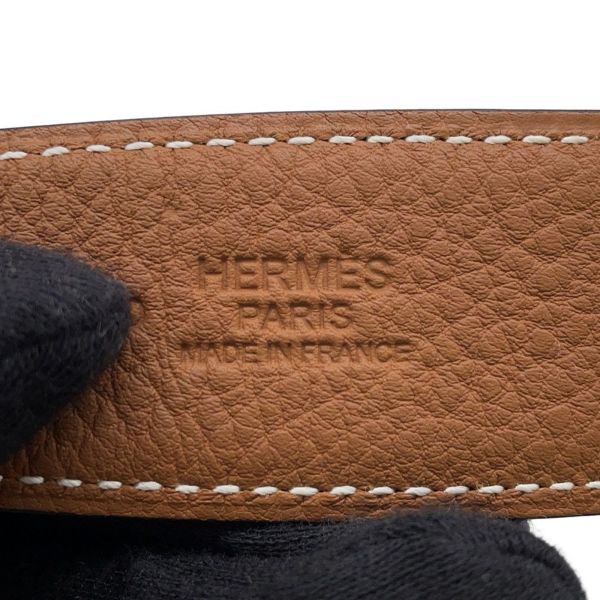 エルメス ベルト ジャンボ ブラック/ゴールド/シルバー金具 ボックスカーフ/トゴ W刻印 サイズ80 メンズ リバーシブル 黒