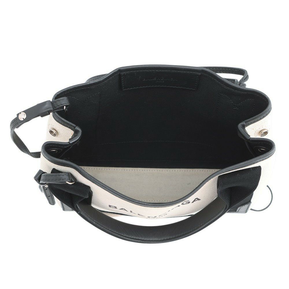 バレンシアガ ハンドバッグ ネイビーカバ XS 390346 BALENCIAGA バッグ ポーチ付き 黒 白