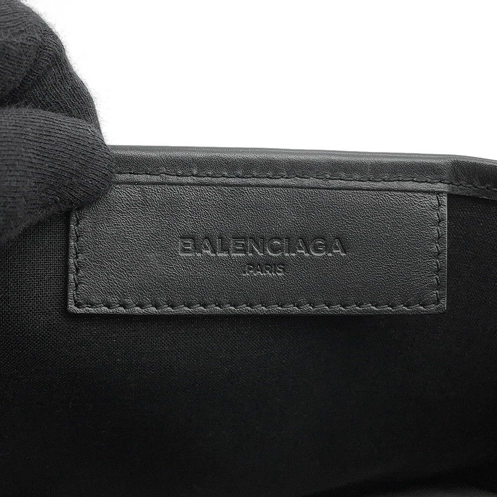 バレンシアガ ハンドバッグ ネイビーカバ XS 390346 BALENCIAGA バッグ ポーチ付き 黒 白