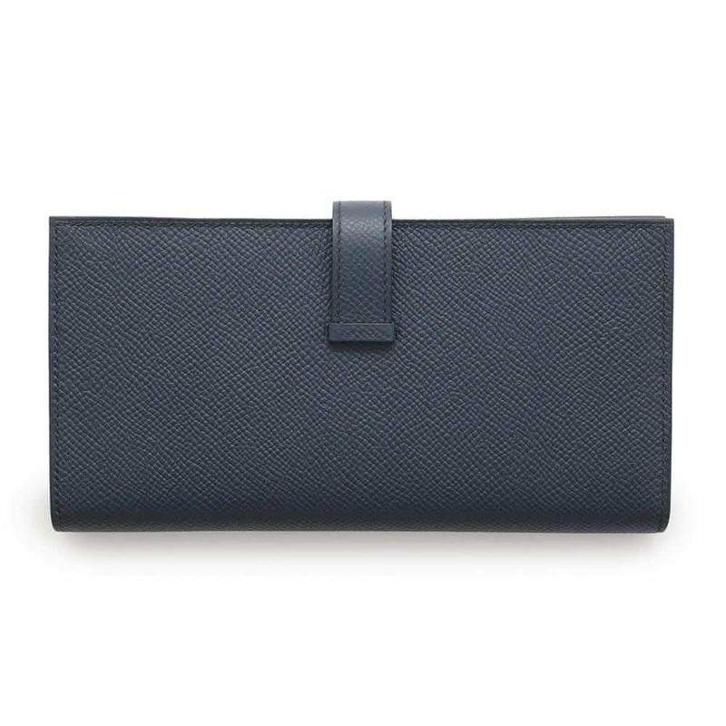 エルメス 長財布 ベアンスフレ ブルーニュイ/シルバー金具 エプソン U刻印 財布
