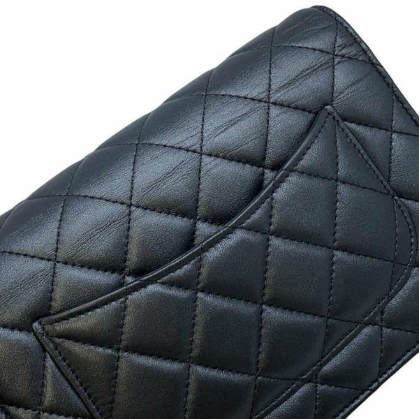 シャネル チェーンウォレット クラシック マトラッセ ココマーク ラムスキン AP0250 CHANEL 財布 黒