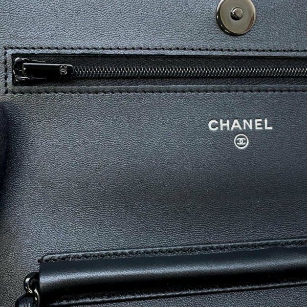 シャネル チェーンウォレット クラシック マトラッセ ココマーク ラムスキン AP0250 CHANEL 財布 黒