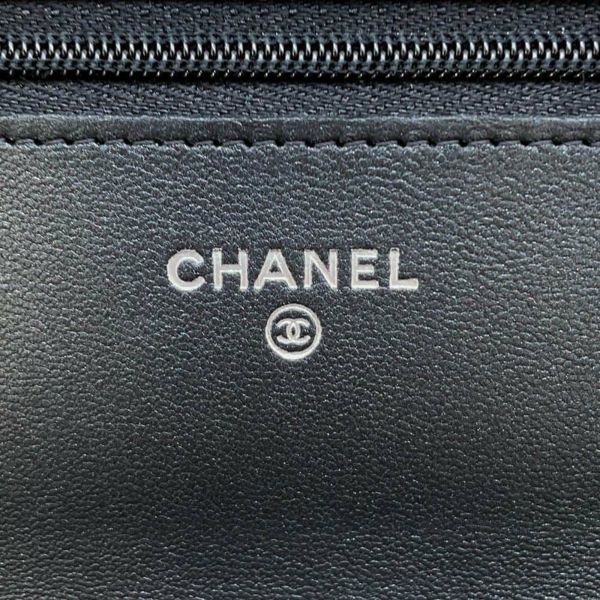 シャネル チェーンウォレット クラシック マトラッセ ココマーク ラムスキン AP0250 CHANEL 財布 黒