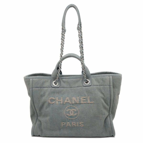 シャネル トートバッグ ココマーク ドーヴィルライン ラージ デニム A66941 2wayショルダーバッグ CHANEL