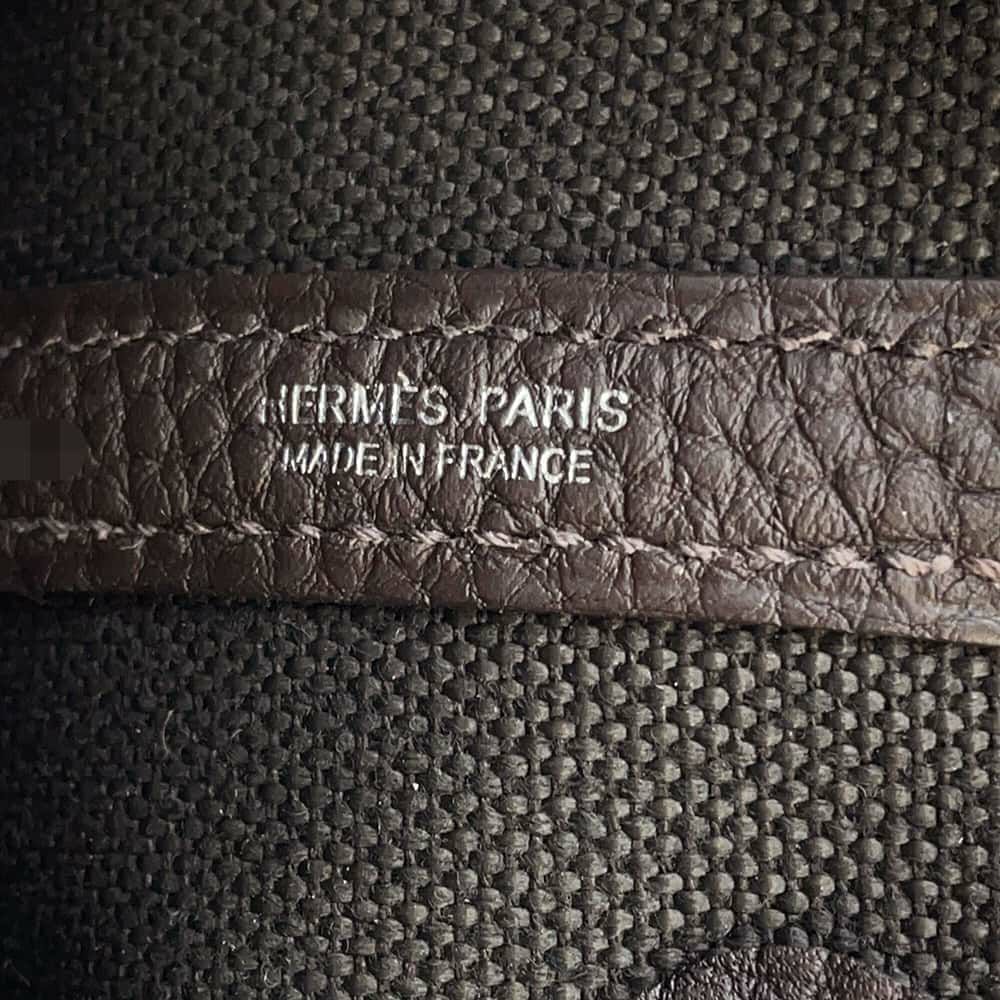 エルメス トートバッグ ガーデンパーティTPM エベンヌ/ヴェールブロンズ/シルバー金具 トワルアッシュ/ネゴンダ W刻印