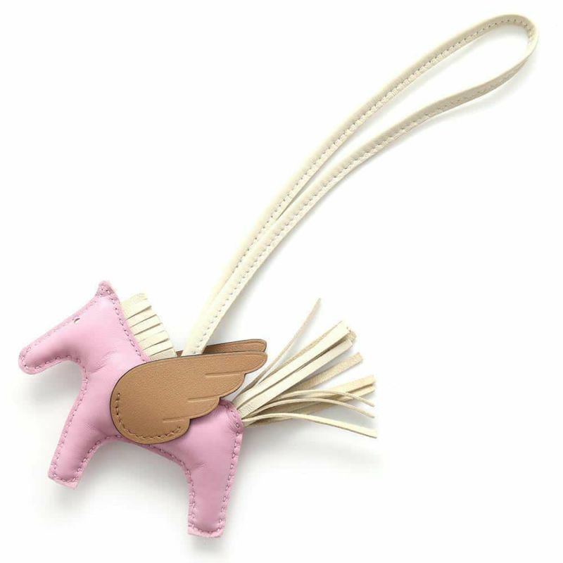 エルメス バッグチャーム ロデオPM ペガサス モーヴシルベストル/チャイ/クレ ラムスキン B刻印