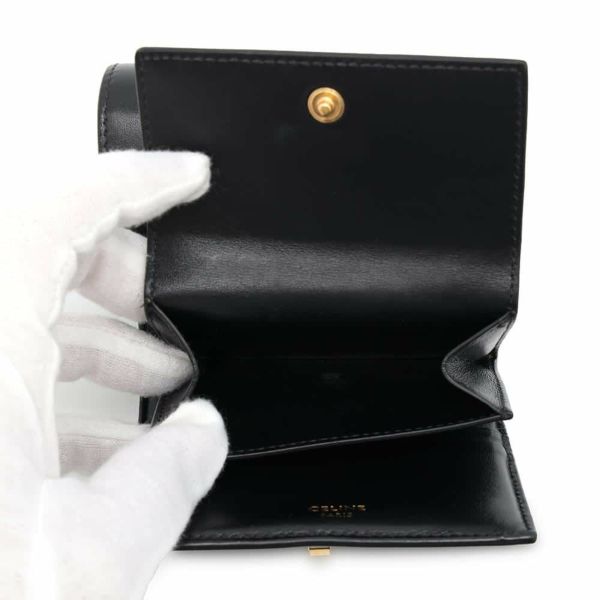 セリーヌ 三つ折り財布 スモール トリフォールド ウォレット16 10F523CQ7 CELINE ミニ財布 黒