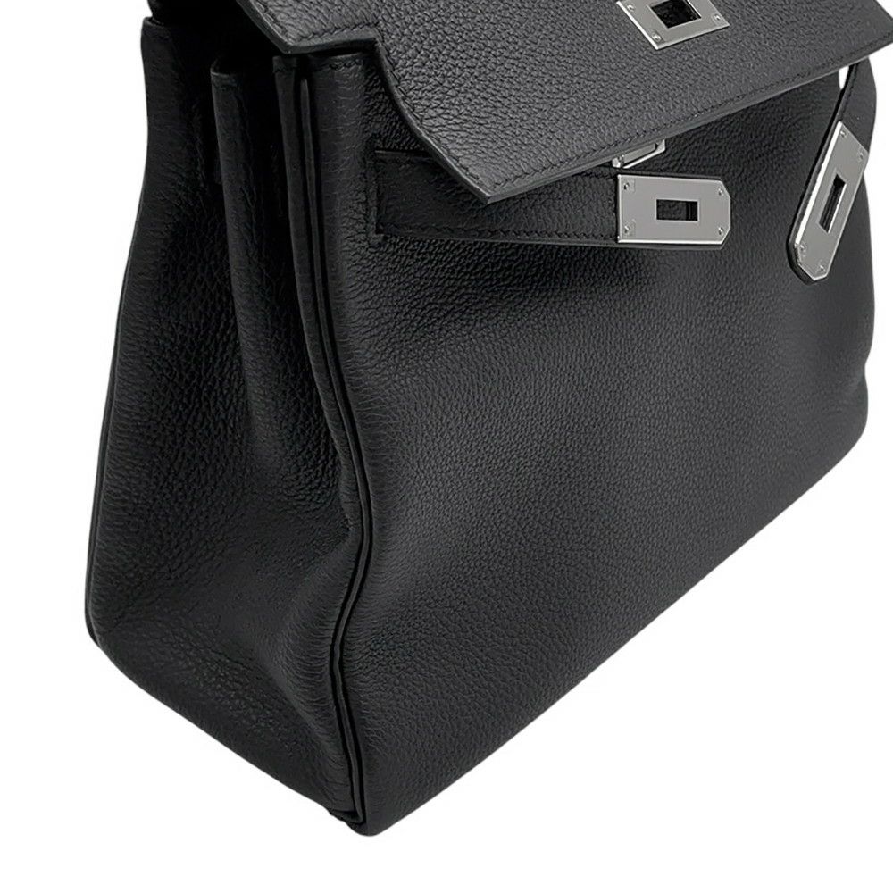 エルメス ハンドバッグ ケリー28 内縫い ブラック/シルバー金具 トゴ Y刻印 2wayショルダー 黒