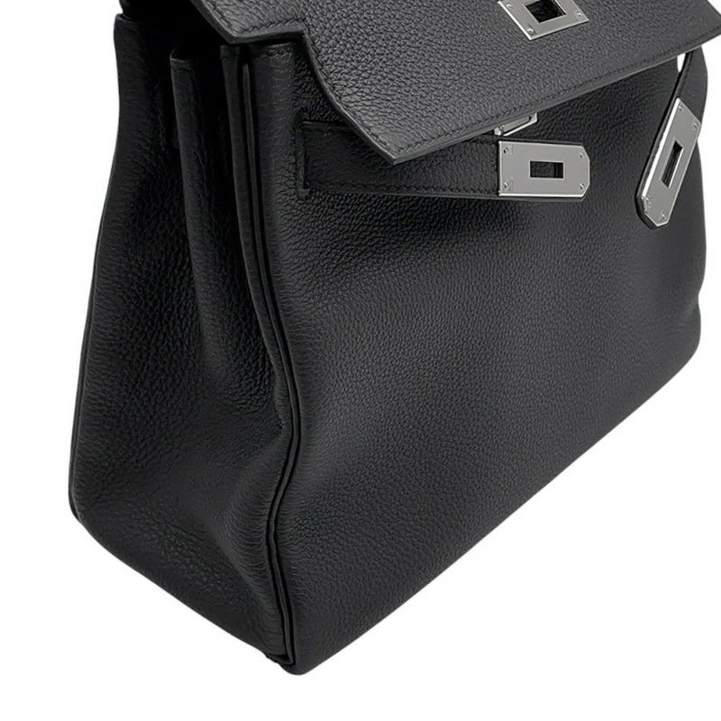 エルメス ハンドバッグ ケリー28 内縫い ブラック/シルバー金具 トゴ Y刻印 2wayショルダー 黒