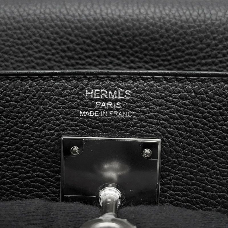 エルメス ハンドバッグ ケリー28 内縫い ブラック/シルバー金具 トゴ Y刻印 2wayショルダー 黒