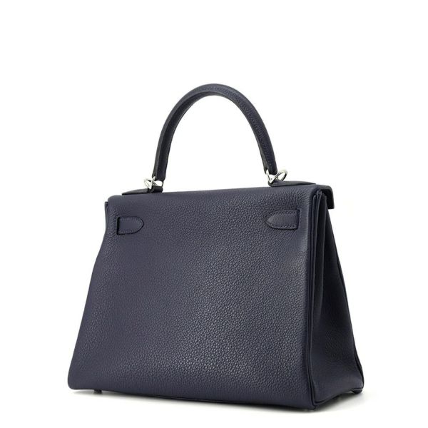 エルメス ハンドバッグ ケリー28 内縫い ブルーニュイ/シルバー金具 トゴ C刻印 2wayショルダー