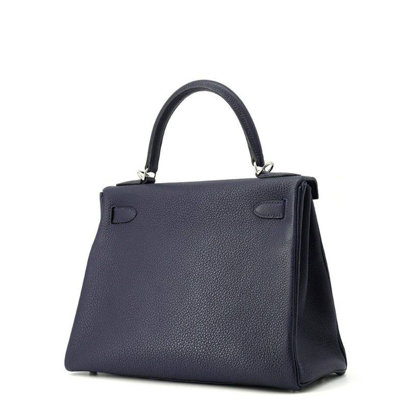 エルメス ハンドバッグ ケリー28 内縫い ブルーニュイ/シルバー金具 トゴ C刻印 2wayショルダー