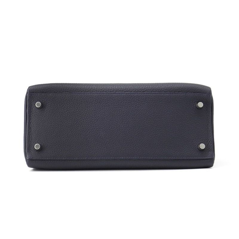 エルメス ハンドバッグ ケリー28 内縫い ブルーニュイ/シルバー金具 トゴ C刻印 2wayショルダー