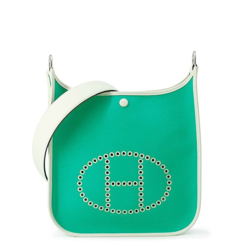 エルメス ワンショルダー ネオ エブリン PM ミント/ブルーアズテック/ヴェールフィズ/シルバー金具 トワルオフィシエ/スイフト W刻印