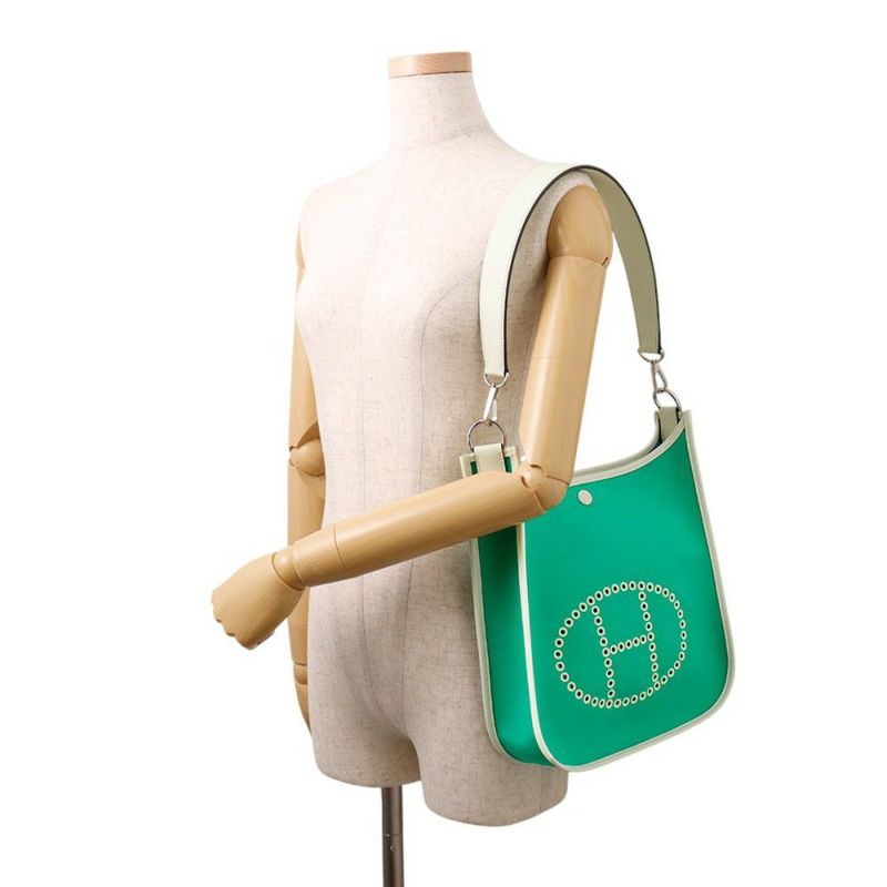 エルメス ワンショルダー ネオ エブリン PM ミント/ブルーアズテック/ヴェールフィズ/シルバー金具 トワルオフィシエ/スイフト W刻印