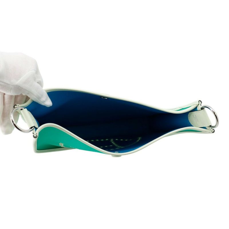 エルメス ワンショルダー ネオ エブリン PM ミント/ブルーアズテック/ヴェールフィズ/シルバー金具 トワルオフィシエ/スイフト W刻印