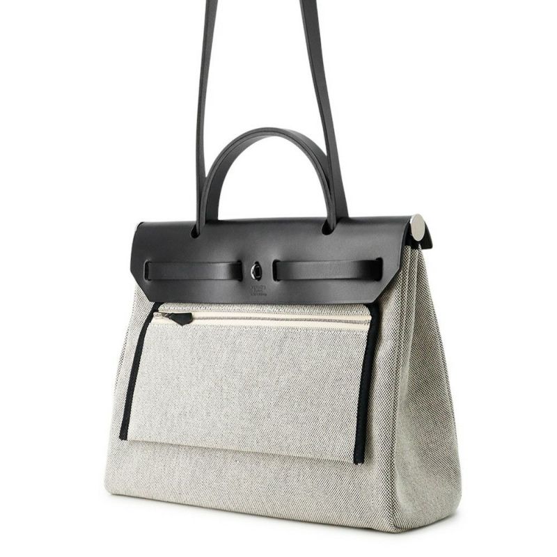 エルメス エールバッグジップPM ペガサスポップ ブラック/ブルーインディゴ/エクリュ/シルバー金具 トワルアッシュ/ヴァッシュハンター Y刻印 黒