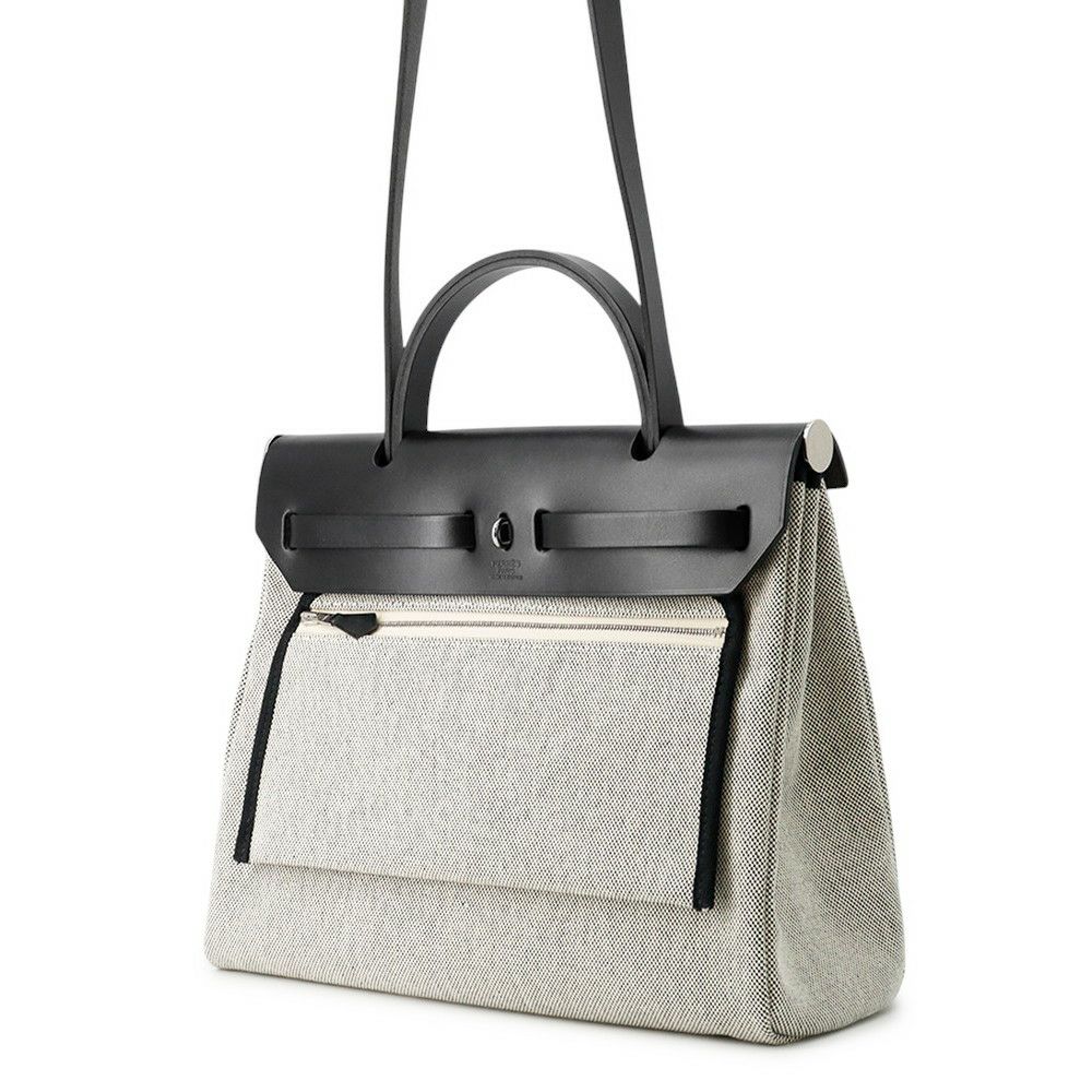 エルメス エールバッグジップPM ペガサスポップ ブラック/ブルーインディゴ/エクリュ/シルバー金具 トワルアッシュ/ヴァッシュハンター Y刻印 黒