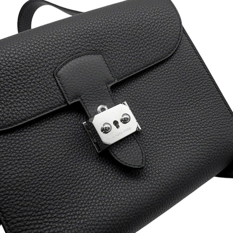 エルメス ショルダーバッグ サック ア デペッシュ21 ブラック/シルバー金具 トゴ B刻印 黒