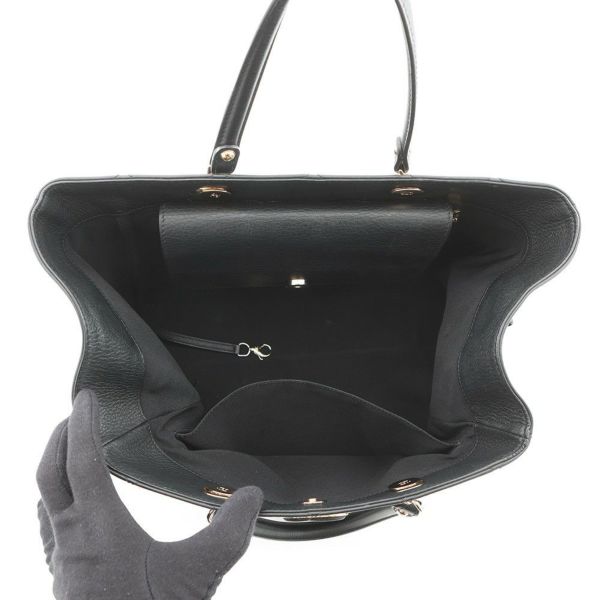 シャネル チェーントートバッグ ココマーク カーフレザー AS0356 CHANEL バッグ 2Wayショルダーバッグ 黒