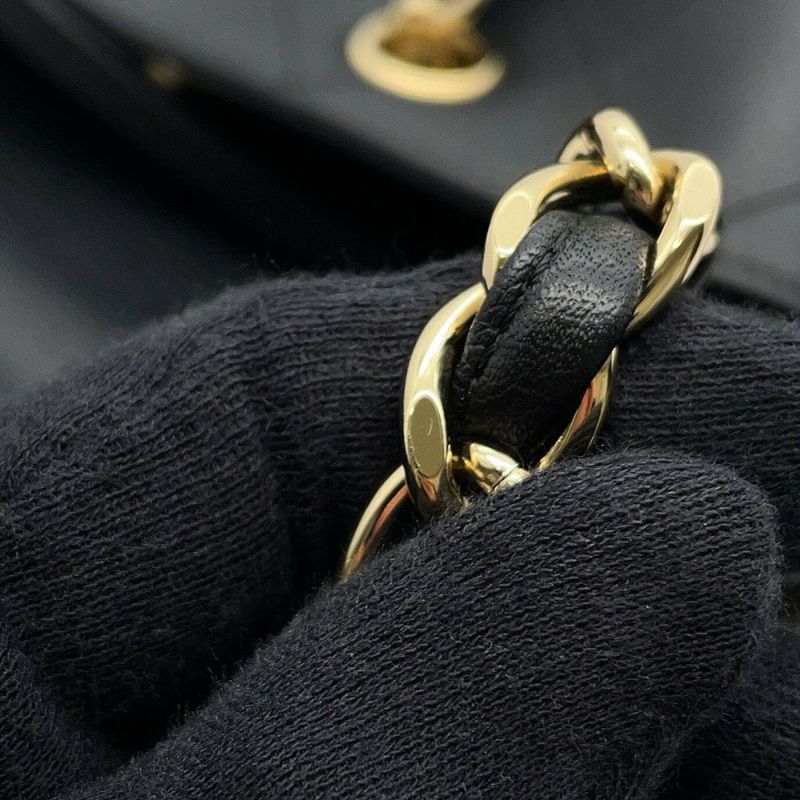 シャネル チェーントートバッグ ココマーク カーフレザー AS0356 CHANEL バッグ 2Wayショルダーバッグ 黒