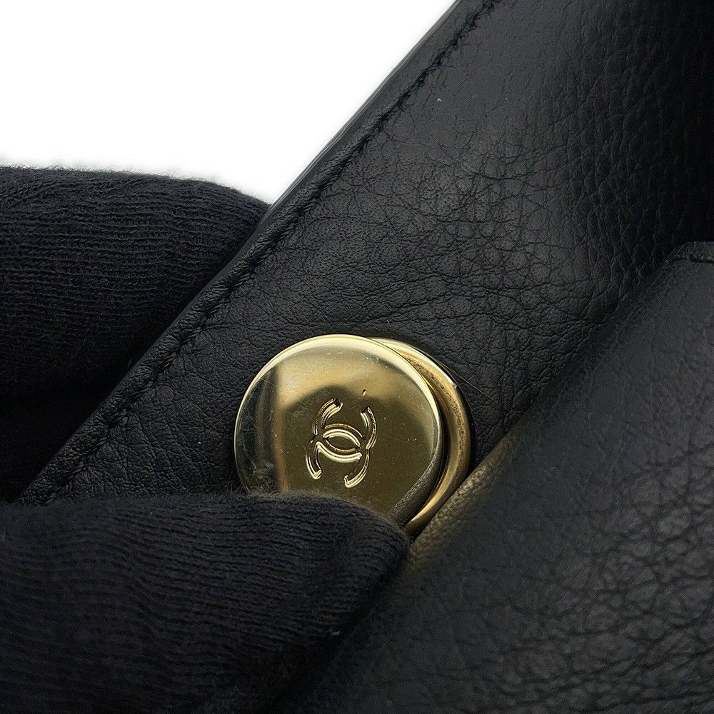 シャネル チェーントートバッグ ココマーク カーフレザー AS0356 CHANEL バッグ 2Wayショルダーバッグ 黒