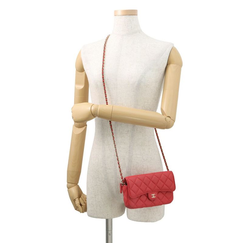 シャネル チェーンショルダーバッグ フラップ フォンケース マトラッセ ココマーク ラムスキン AP2096 CHANEL ポシェット