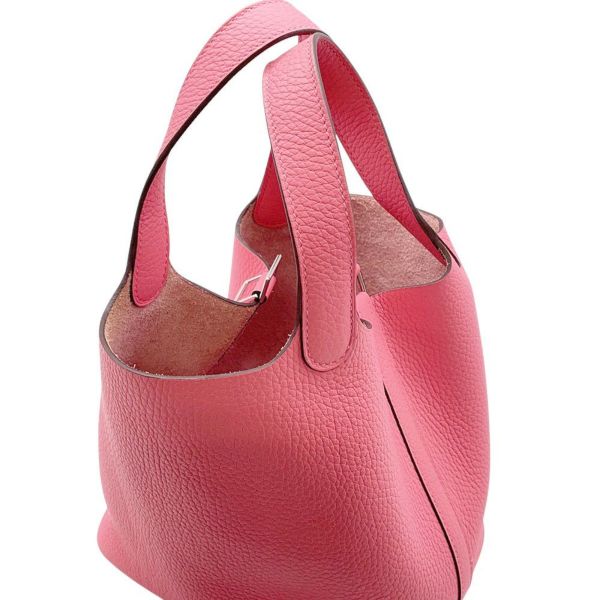 エルメス ハンドバッグ ピコタンロックPM ローズアザレ/シルバー金具 トリヨンクレマンス K刻印