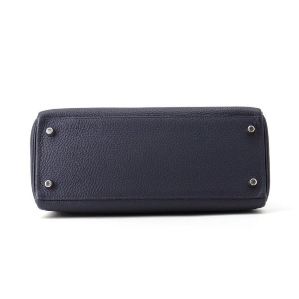 エルメス ハンドバッグ ケリー28 内縫い ブルーニュイ/シルバー金具 トゴ X刻印 ２wayショルダー