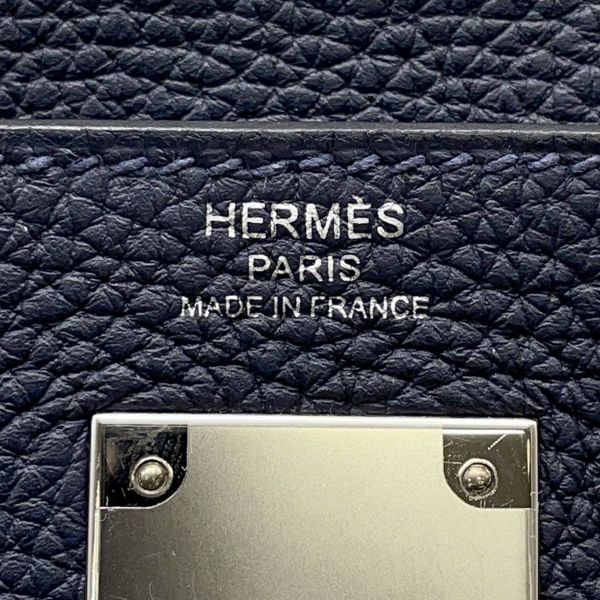 エルメス ハンドバッグ ケリー28 内縫い ブルーニュイ/シルバー金具 トゴ X刻印 ２wayショルダー