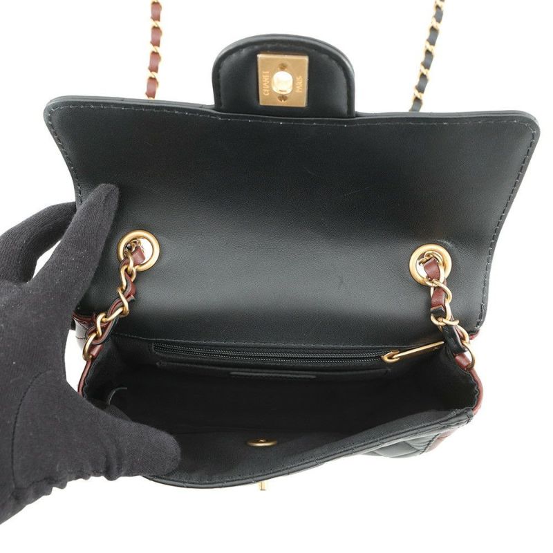 シャネル チェーンショルダーバッグ マトラッセ ココマーク ラムスキン AS2228 CHANEL 黒