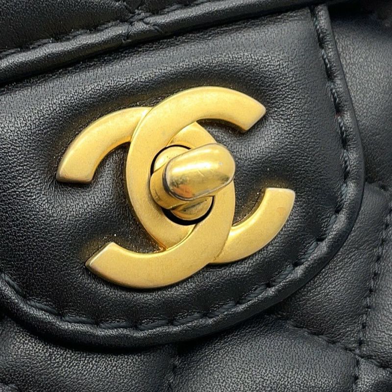 シャネル チェーンショルダーバッグ マトラッセ ココマーク ラムスキン AS2228 CHANEL 黒