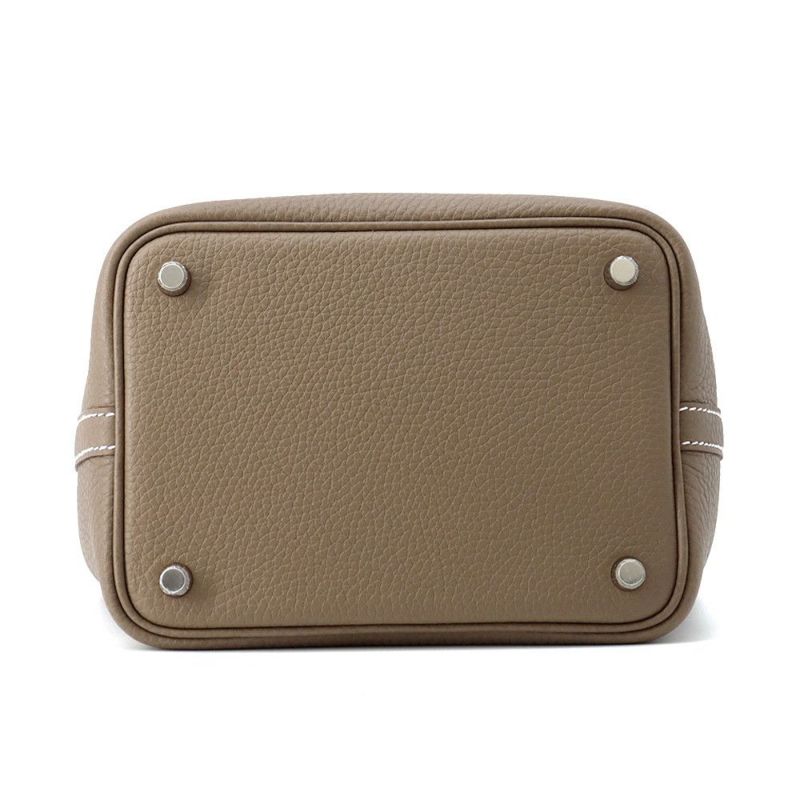 エルメス ハンドバッグ ピコタンロックPM エトゥープ/シルバー金具 トリヨンクレマンス K刻印