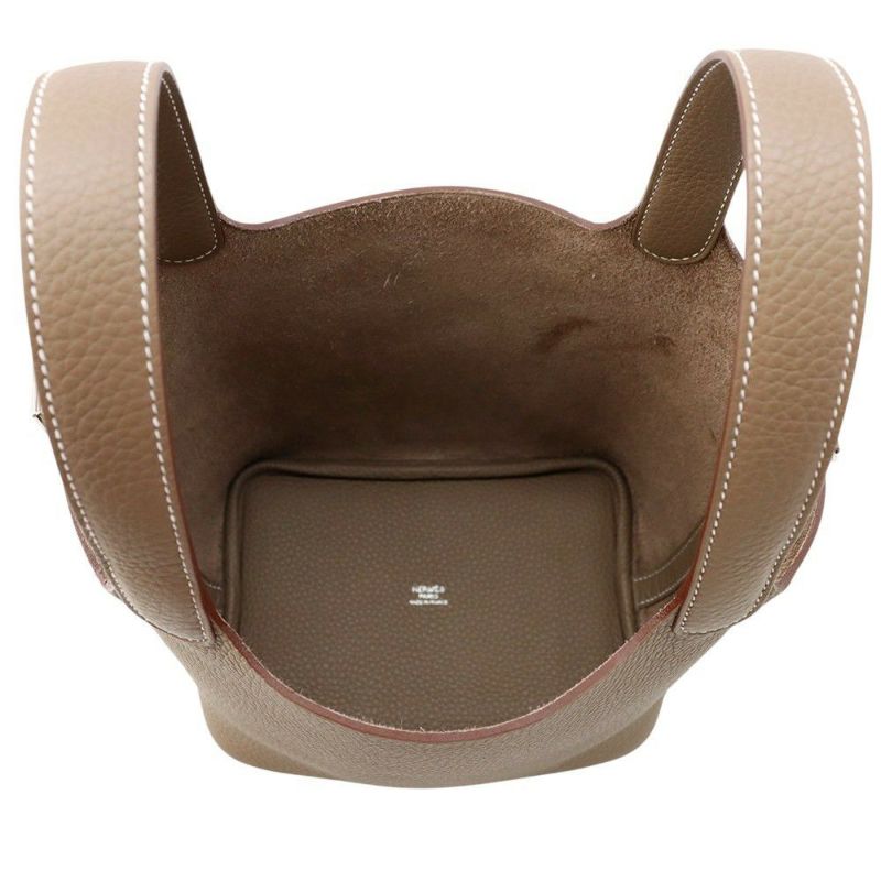 エルメス ハンドバッグ ピコタンロックPM エトゥープ/シルバー金具 トリヨンクレマンス K刻印