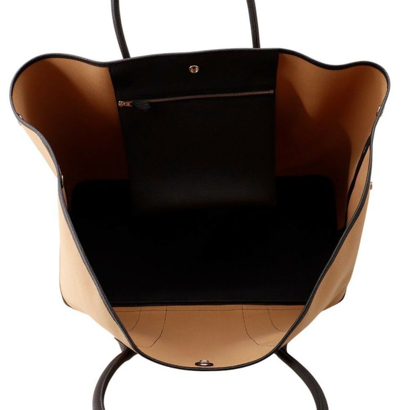 エルメス トートバッグ ガーデンパーティGM デューン/ブラック/シルバー金具 トワルアッシュ/ネゴンダ W刻印