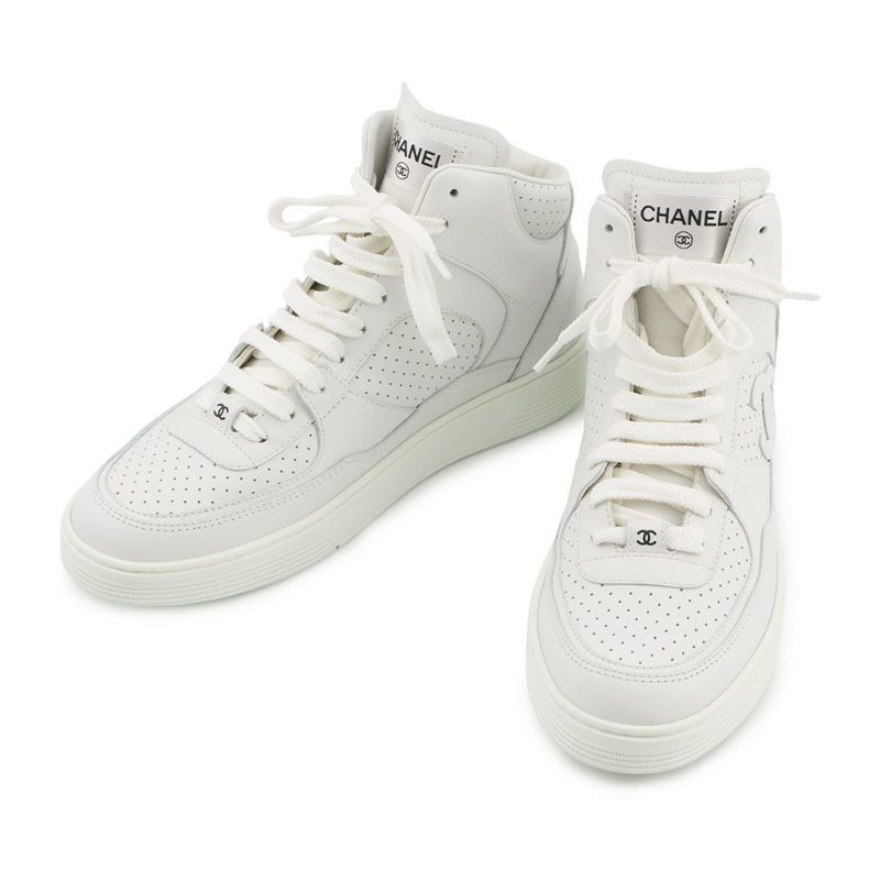 シャネル スニーカー ココマーク ハイカットスニーカー メンズサイズ41 G45082 CHANEL 靴 白