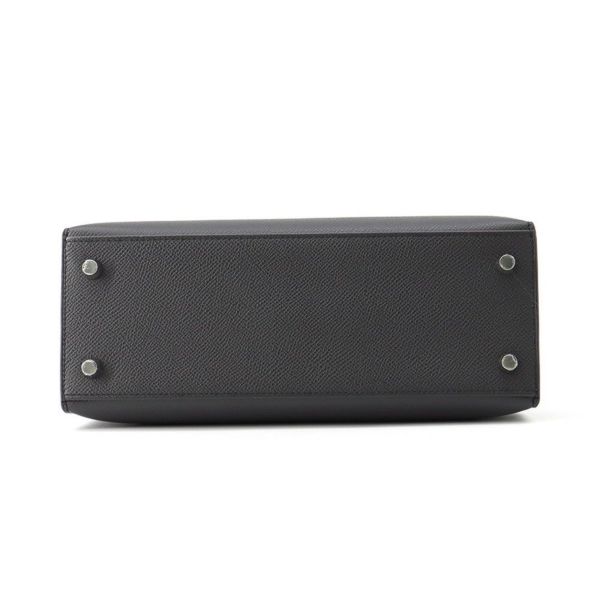 エルメス ハンドバッグ ケリー25 外縫い アルドワーズ/エレクトラム金具 エプソン K刻印 2wayショルダー黒