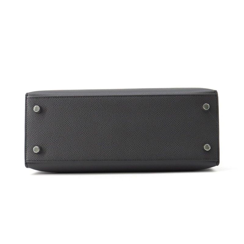 エルメス ハンドバッグ ケリー25 外縫い アルドワーズ/エレクトラム金具 エプソン K刻印 2wayショルダー黒