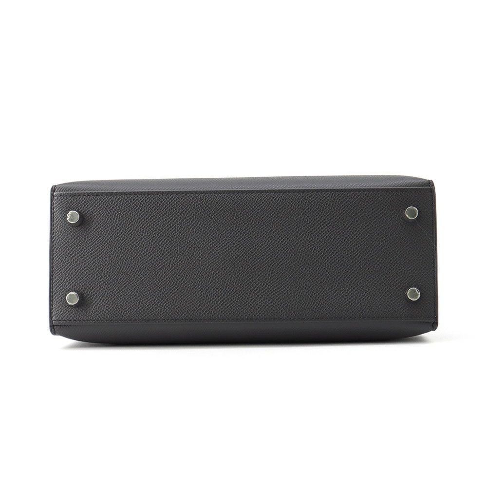 エルメス ハンドバッグ ケリー25 外縫い アルドワーズ/エレクトラム金具 エプソン K刻印 2wayショルダー黒