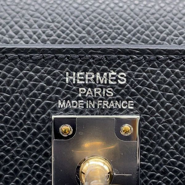 エルメス ハンドバッグ ケリー25 外縫い アルドワーズ/エレクトラム金具 エプソン K刻印 2wayショルダー黒