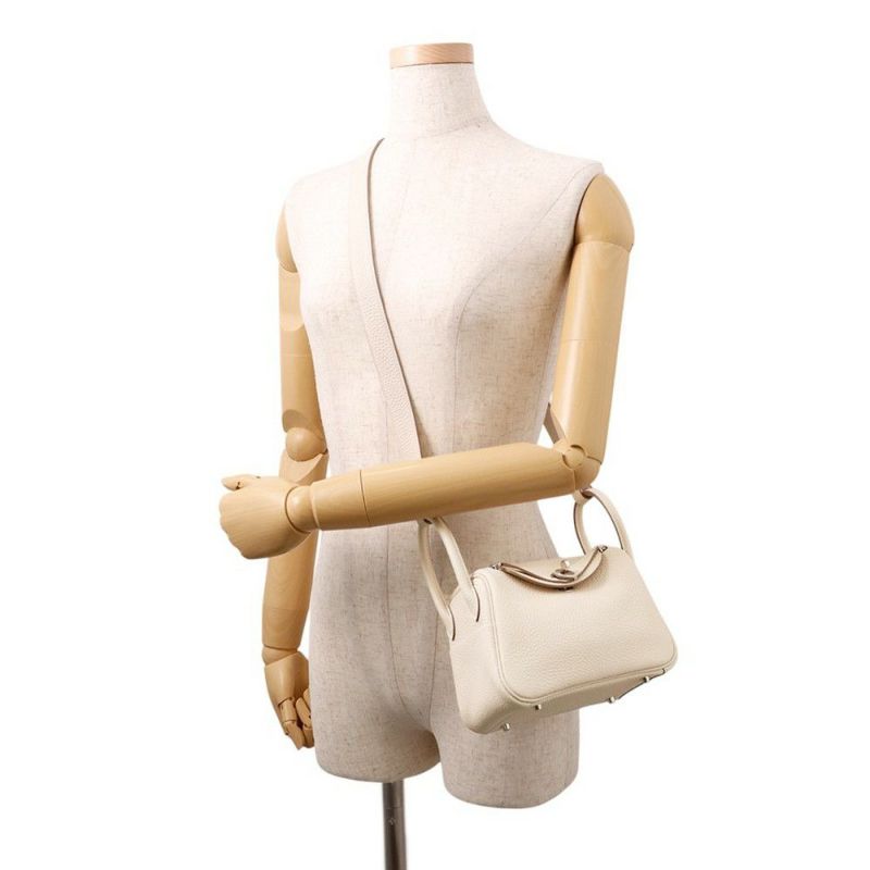 エルメス ハンドバッグ リンディ ミニ クレ/シルバー金具 トリヨンクレマンス K刻印 ２wayショルダー